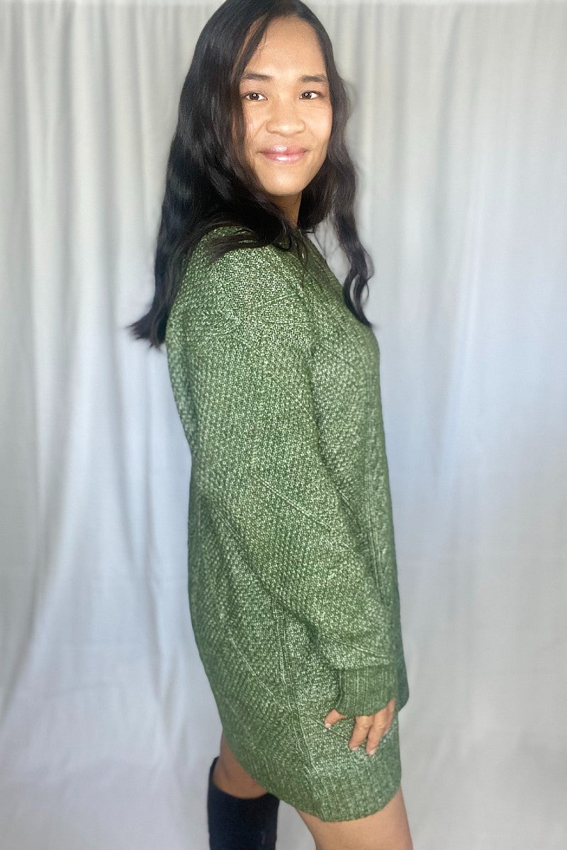 Victoria Cable Knit Sweater Dress - Mist Green Message on Cloth Victoria Cable Knit Sweater Dress - Mist Green Message on Cloth