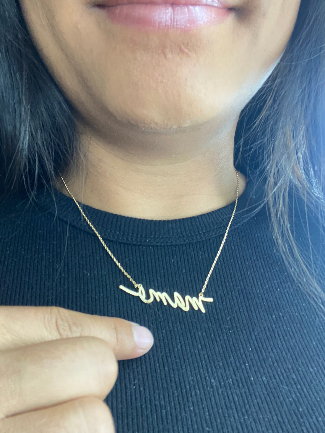simple gold mama chain necklace