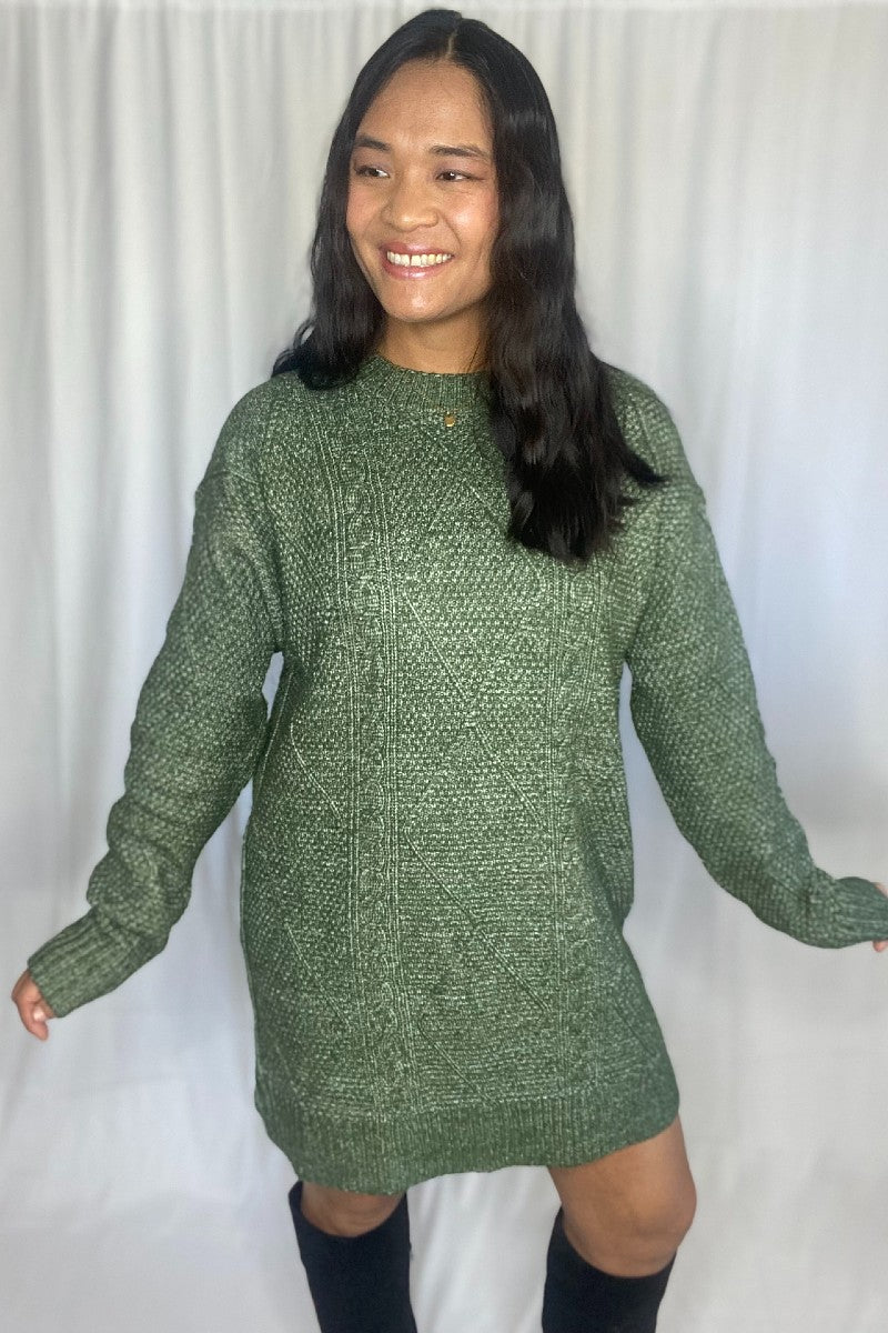 Victoria Cable Knit Sweater Dress