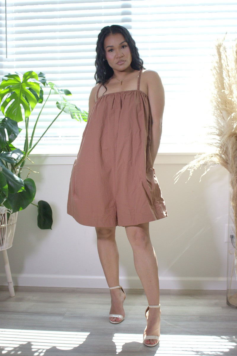 women's square neck wide leg romper